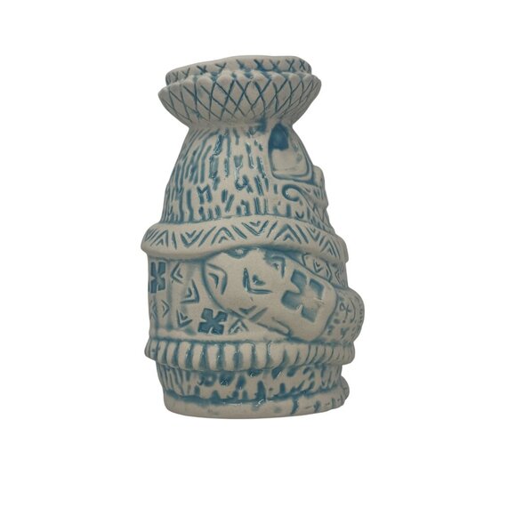 Tiki Tony Yeti on Vacation Blue White Ceramic Matte Finish TIki Mug Inside Gloss - Picture 4 of 7